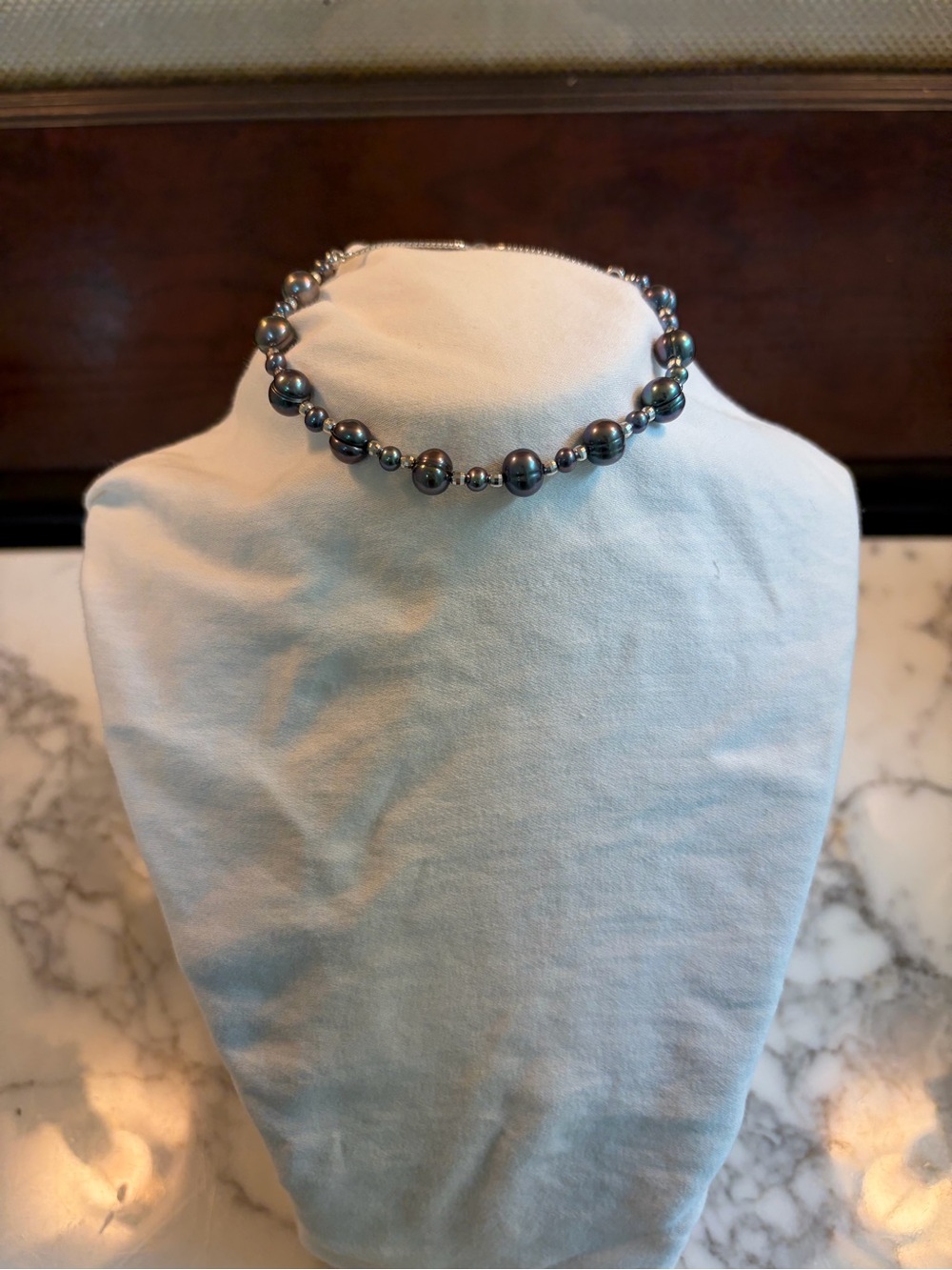Honora Black Cultural Pearl Adjustable Bracelet, Sterling Silver